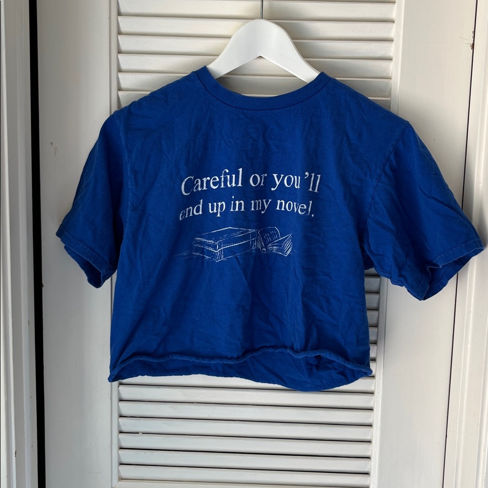 Blue Graphic crop T-Shirt